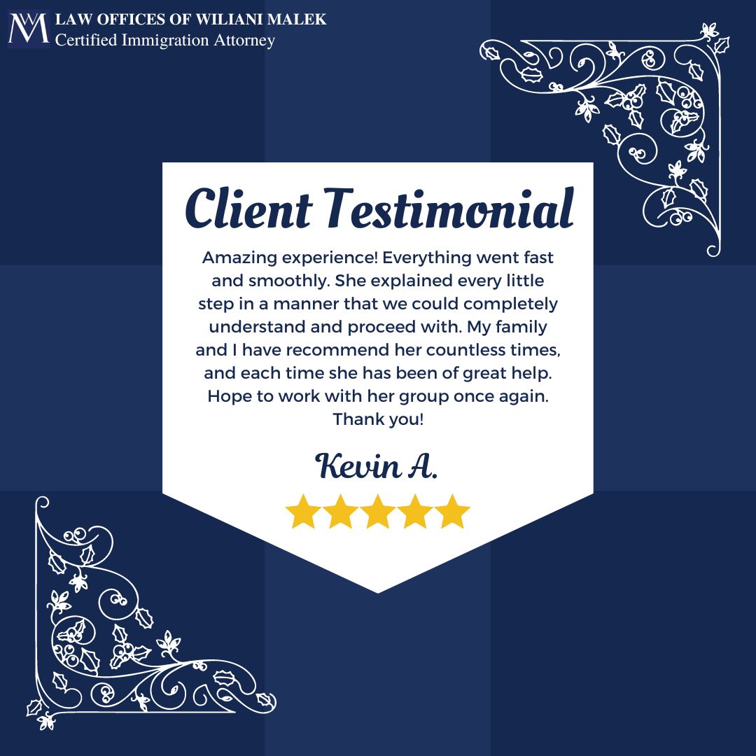 Our motto is “Families, not Files” because when you do business with us, you are not just another file on our desks. Read our client testimonial for yourselves and call us to book a consultation today at 714-432-1333.

#usimmigrationlaw #usimmigrationattorney #usimmigration