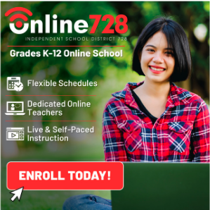 728online's tweet photo. It's summer break! While we do not want to think about back to school yet, we are happy to help you make the best choice for your student! Online728 K-12 is enrolling students for Fall 2022 now! @ISD728 #onlinelearningmn https://t.co/VyaNRibEmb