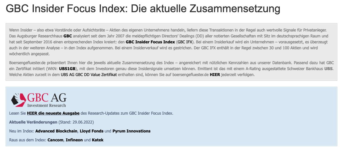 GereonKruse's tweet photo. Zum Abschluss für heute noch das wöchentliche Update zum Insider-Index von @GBC_Research: Mit #AdvancedBlockchain und #PyrumInnovations sind zwei ziemliche heiße Aktien neu dabei. #BGFL https://t.co/OyzGXyX7ul https://t.co/ceRiDnIyjR
