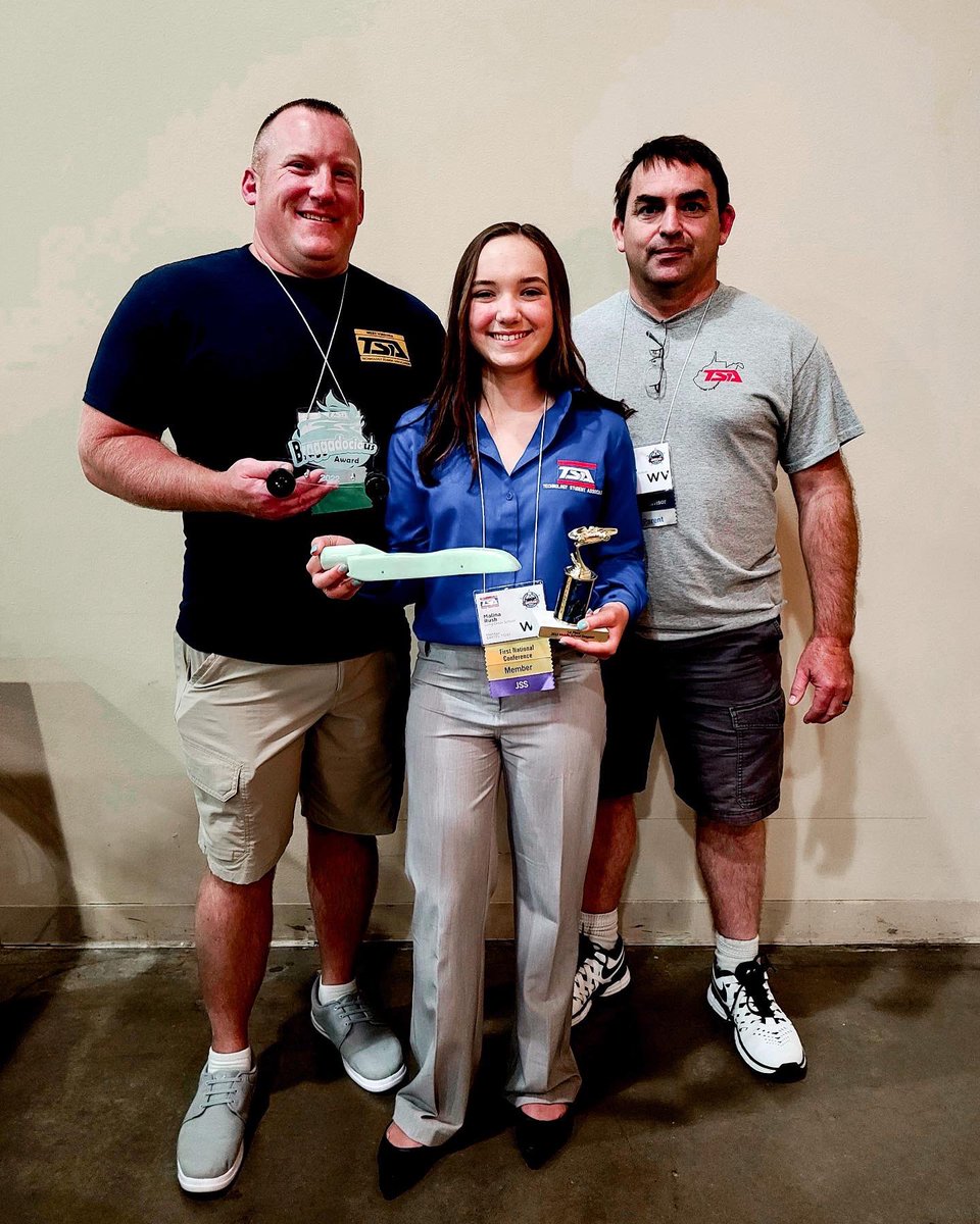 pitscoed's tweet photo. Meet the 2022 #TSA #DragsterDesign winners๐๐
Malian R. from West Virginia won the Middle School division with car Minty! And, Luke C. from Virginia won the High School division with car Super Asymmetry! ๐
Great work, teams! ๐
#nationalTSA #technologystudentassociation https://t.co/sQKV5CqNqE