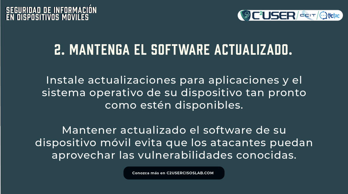 tictac_ccit's tweet photo. #C2User 🚀
El desarrollo de los dispositivos móviles junto con las tecnologías inalámbricas,han revolucionado la forma de trabajar y comunicarse. 
El uso creciente de estas mismas se convirtieron en objetivos principales para los atacantes. ¿Cómo podemos protegerlos?  🤔 https://t.co/J2SLmpmgK8