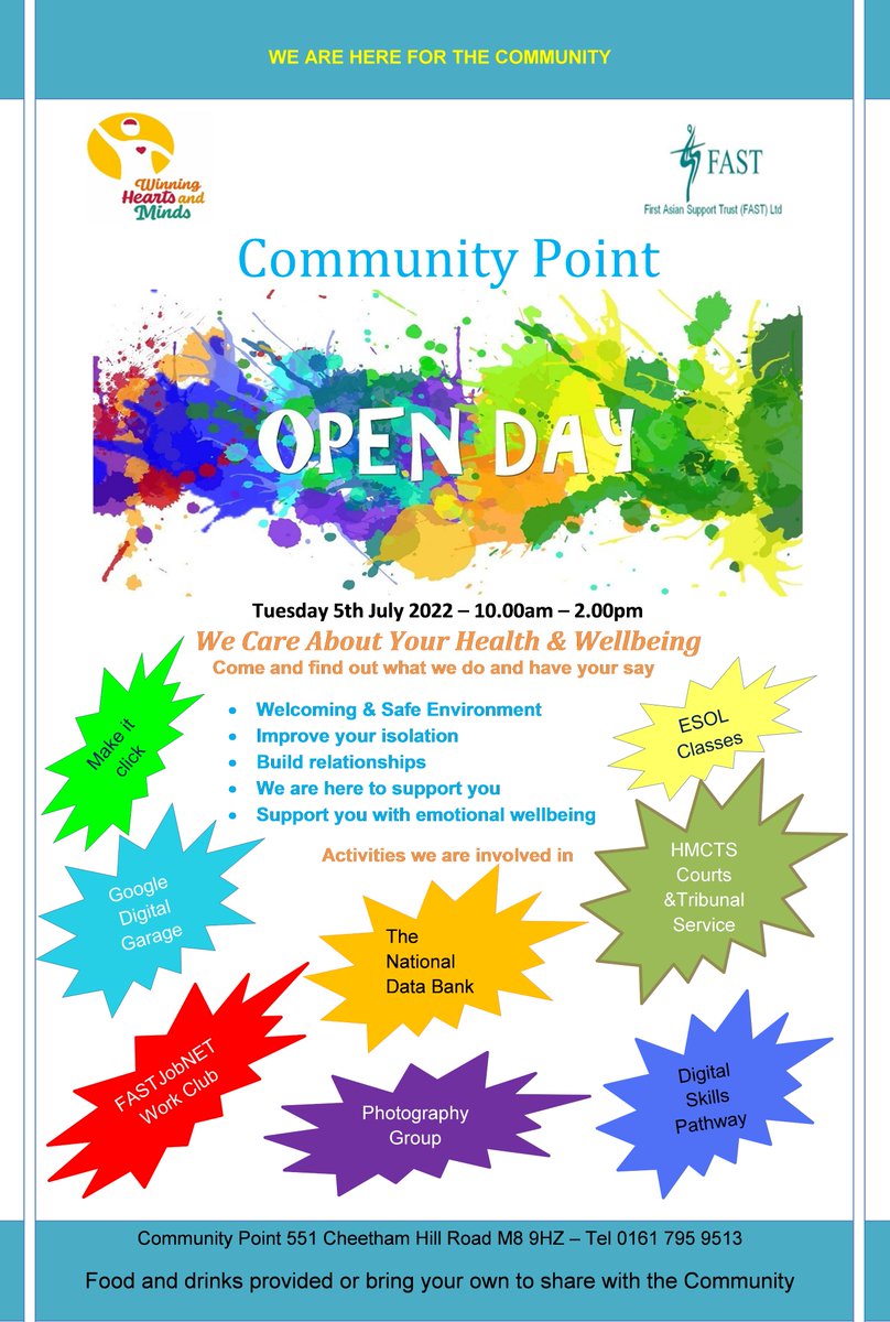 FASTMcr's tweet photo. Open Day Tuesday 5th July https://t.co/MYLCsWNrw0