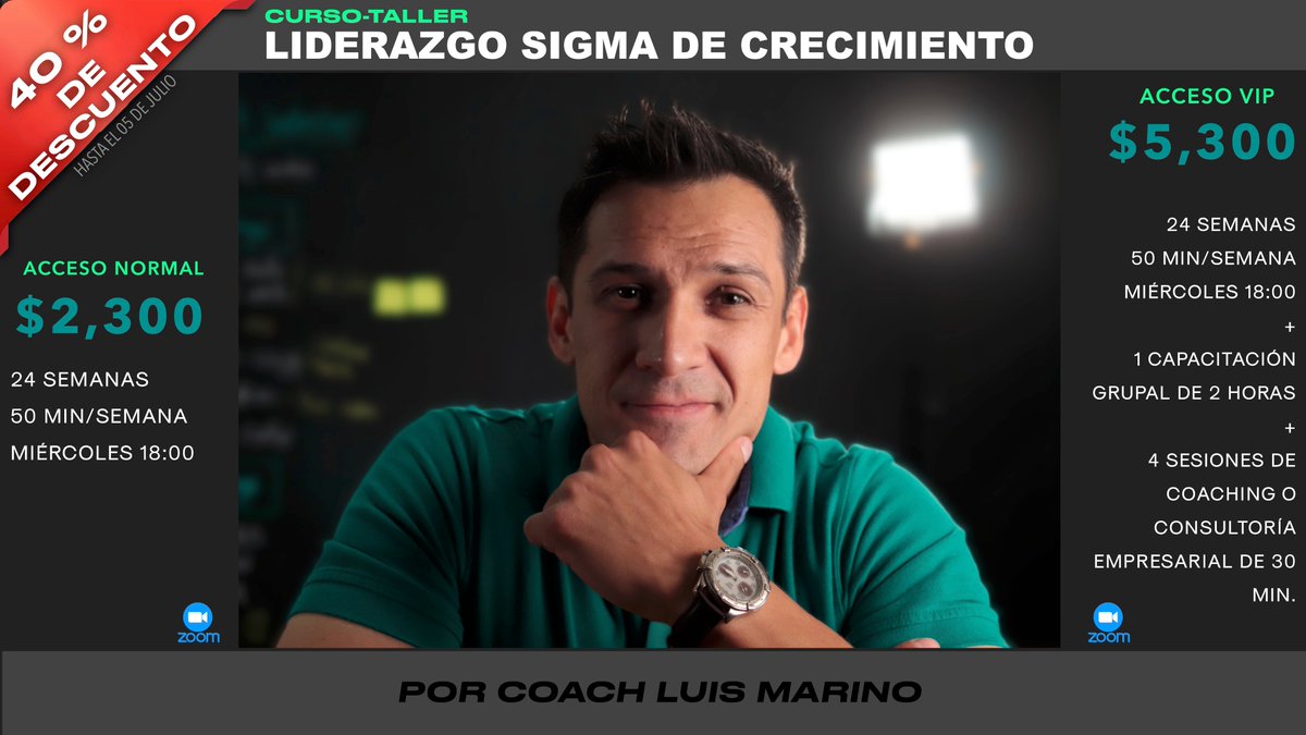 ¡Liderazgo es una acción; no una posición! Utiliza el código: lidersigma y obtén el 40 % de descuento en tu acceso individual o grupal VIP hasta el 05 de julio en: franciscoluismarino.com/event-details/…

#4thofjulysale #earlybirdoffer #liderazgo #desarrolloorganizacional #coachingorganizacional