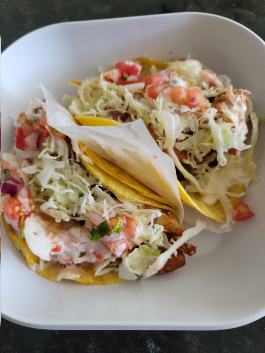 Wednesday is fish taco day at the local spot.  
🤤🤤🤤💜💚❤️