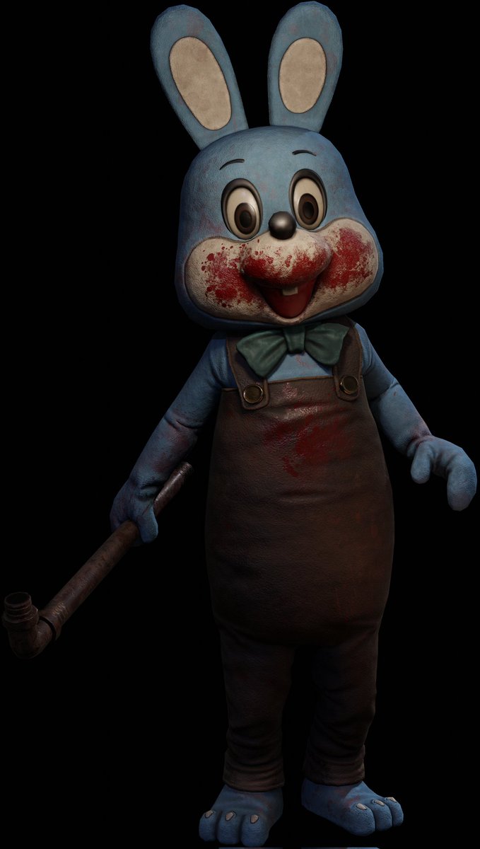 OShugah01's tweet photo. Another skin redesign, Robbie from the silent hill dlc 
#glowstickentertainment #monstersandmortals #darkdeception #art #skin #redesign #silenthill #easterbunny #Easter #fanart https://t.co/eUC8P6MpRz