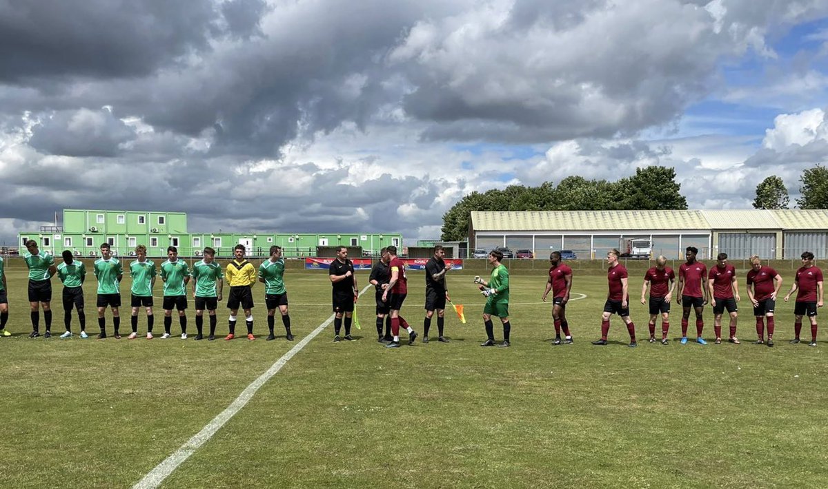 GunnersRAFC's tweet photo. The prestigious Inter Battery Cup Final was played this afternoon between 34 bty (14 Regt) and F Bty (7 Para RHA) final score 2-0 F Bty, goals coming from man of the match Gnr Polius and the other Sgt Lewis 🔴🔵⚽️ https://t.co/yOYtD3NTQ8