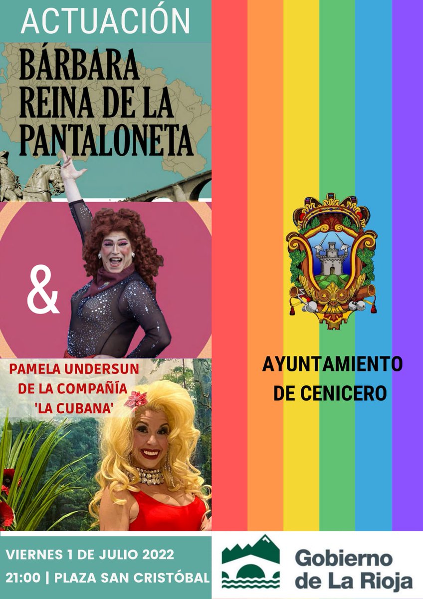BPantaloneta's tweet photo. Morretes este viernes a las 21h en la plaza de San Cristóbal de Cenicero, espectáculo dragshow especial #OrgulloLGTBI con mi amiga @palomaundersun, no te lo puedes perder amante!!!
#espectaculo #morrete #cenicero #lgtbiq #vendimiadora #dragshow #dragstyle #dragqueen #artistas https://t.co/2hmdKPjdWa