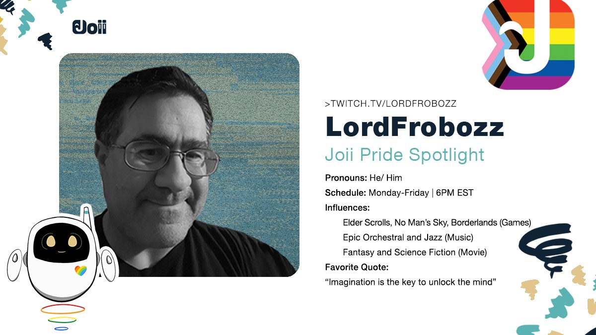 joiipresents's tweet photo. #BeJoii SPOTLIGHT
-
@LordFrobozz 
-
Let's hear it for LordFrobozz! Thank you for bringing your engaging and upbeat attitude to Team Joii! A 10/10 in content creation, and shoutcasting for our tournaments. We are lucky to have you!
-
#Pride2022 https://t.co/wr1HqtkdDm