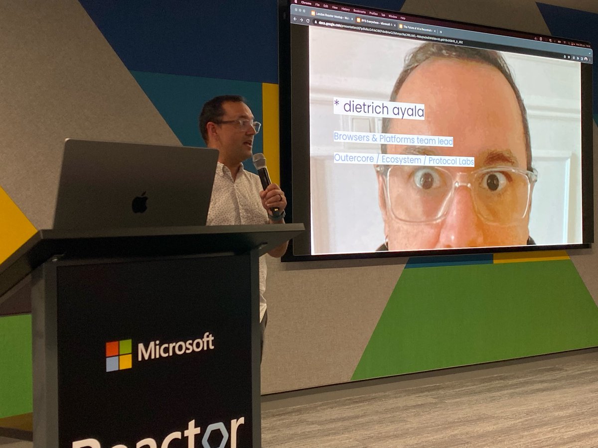 <a href="/liamchampton/">thejetdev</a> <a href="/klimatelink/">KlimateNet</a> <a href="/DeveloperAlly/">Ally Haire | deAI</a> <a href="/IPFS/">IPFS</a> <a href="/Filecoin/">Filecoin</a> A second @ipfs talk from <a href="/dietrich/">srfgtfrg</a> talking about getting IPFS implemented everywhere.