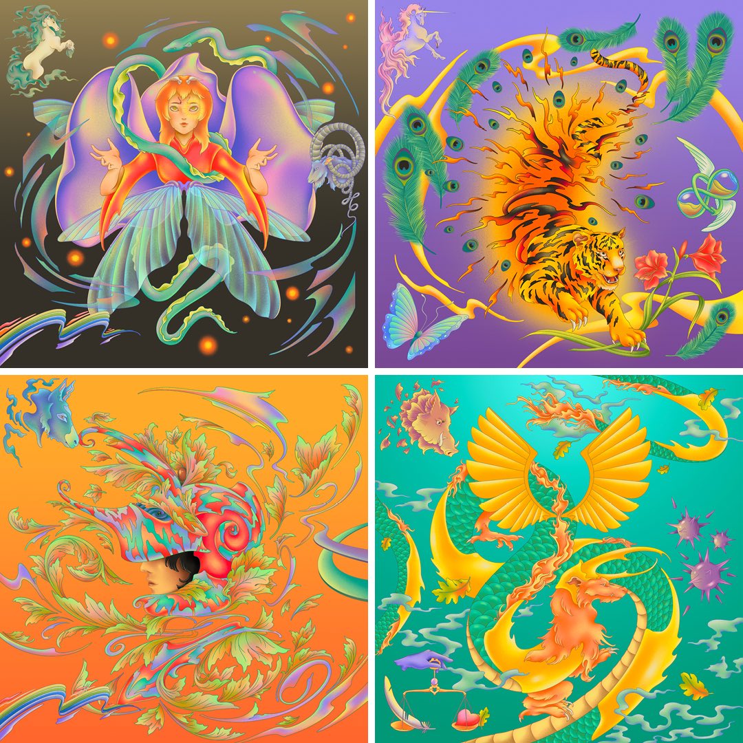 (1/3) Tomorrow, we launch the Visions of Flight collection! 

This collection was designed by artist Lili Tae in collaboration with Sedona Prince and multiple women student-athletes across a wide range of sports.