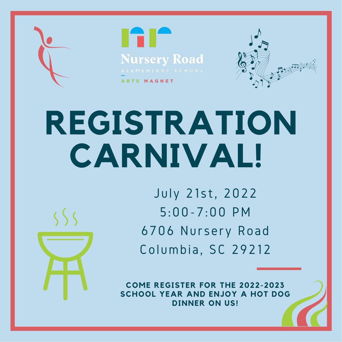 Mark your calendars for our Registration Carnival on July 21st! #nresartsmagnet