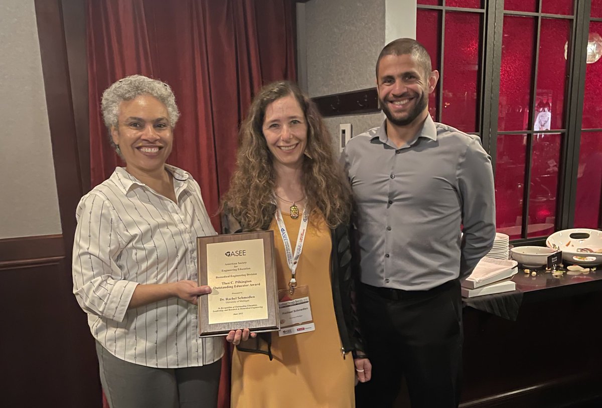 Aileen Huang-Saad (@aileenroux) on Twitter photo Congrats to <a href="/UMBME/">U-M BME</a> Rachael Schmedlen for being awarded the #ASEE #BED Theo C. Pilkington Outstanding Educator Award for significant contributions to BME education! <a href="/UMichEER/">EER at Michigan</a> <a href="/UMengineering/">Michigan Engineering</a> Thank you for your commitment to our field! Congrats to <a href="/UMBME/">U-M BME</a> Rachael Schmedlen for being awarded the #ASEE #BED Theo C. Pilkington Outstanding Educator Award for significant contributions to BME education! <a href="/UMichEER/">EER at Michigan</a> <a href="/UMengineering/">Michigan Engineering</a> Thank you for your commitment to our field!