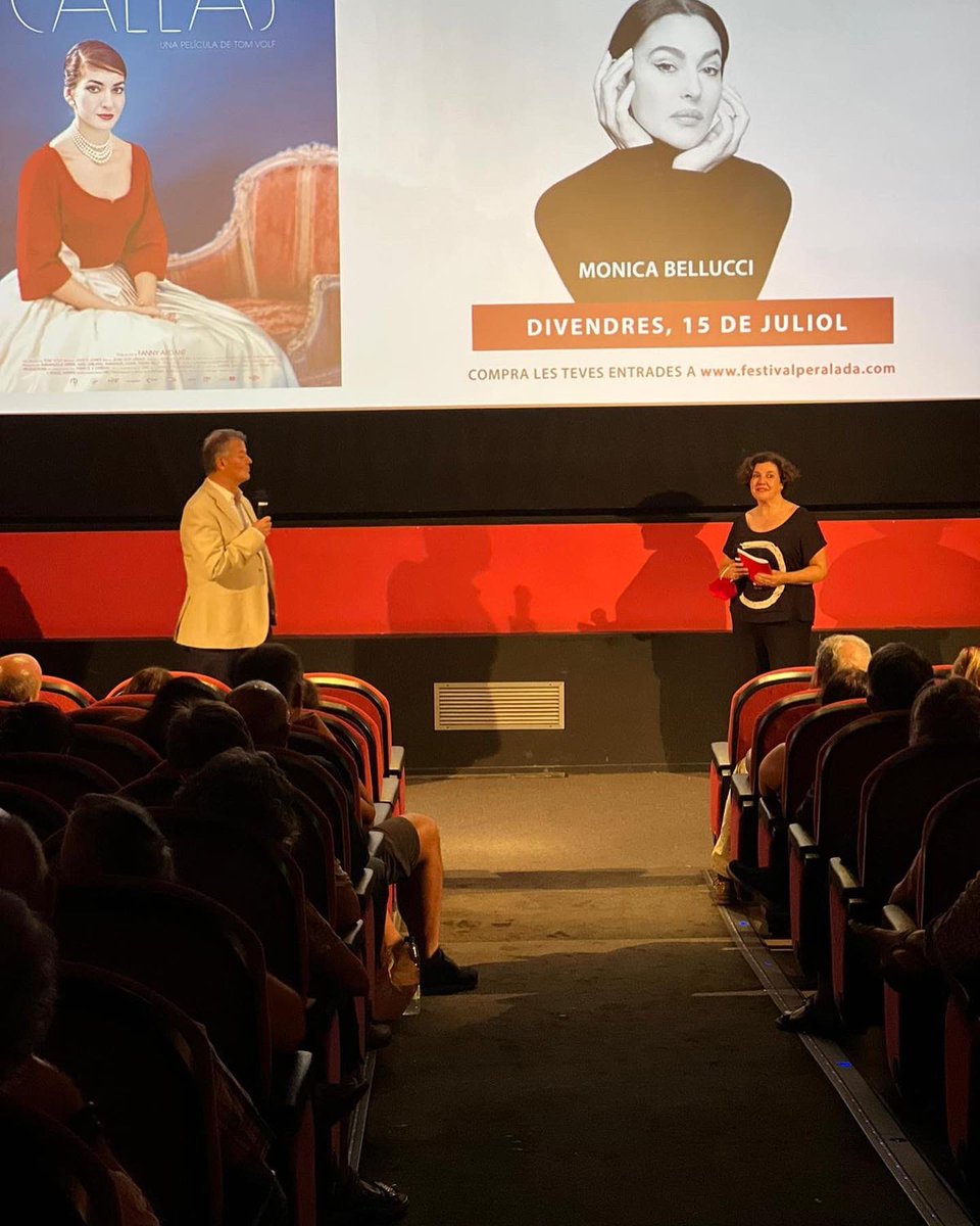 FIMCPeralada's tweet photo. ❤️Estem als @cinesverdibcn a la projecció de @mariabycallas de #tomvolf.  El 15 de juliol viurem a Festival de Peralada l'estrena a Espanya de l'espectacle  #mariacallaslettresetmemoires amb #MonicaBellucci i dirigida per Tom Volf.  #mariacallasforever @BCNFilmFest https://t.co/a8kbvYintD