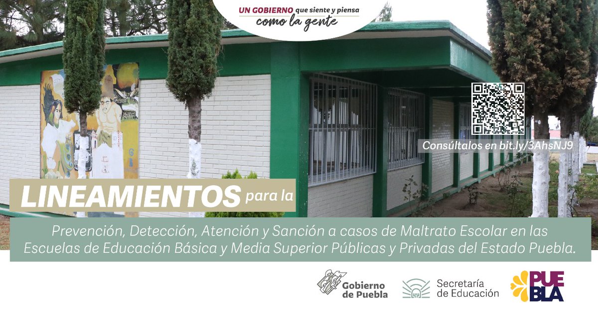 SEPGobPue's tweet photo. La dependencia emitió los “Lineamientos para la Prevención, Detección, Atención y Sanción a casos de Maltrato Escolar en las Escuelas de Educación Básica y Media Superior Públicas y Privadas del Estado de Puebla”.

Conoce más información en https://t.co/a6NLTiEVPK https://t.co/H2WnoLouXZ