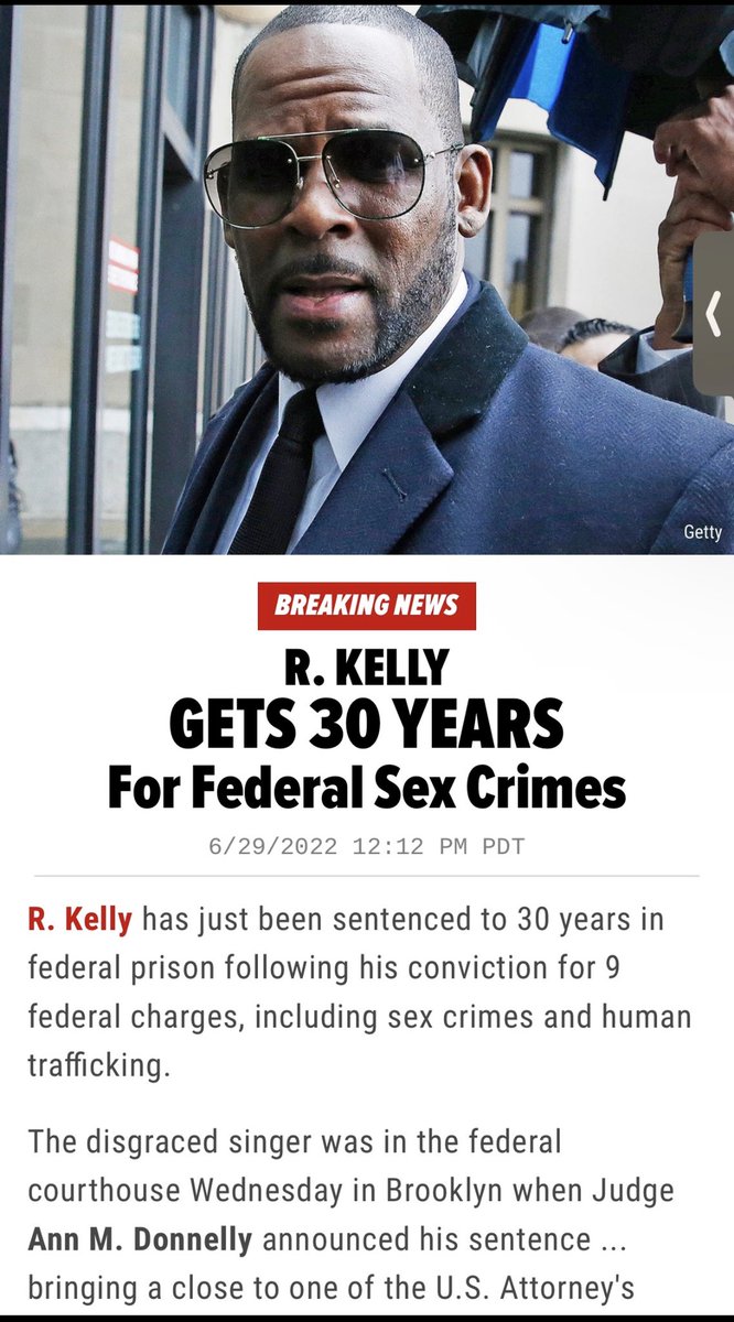 R Kelly was just sentenced to 30 years under the racially based RICO law. I can’t co-sign this at all, and shaming tactics won’t work 👎🏾