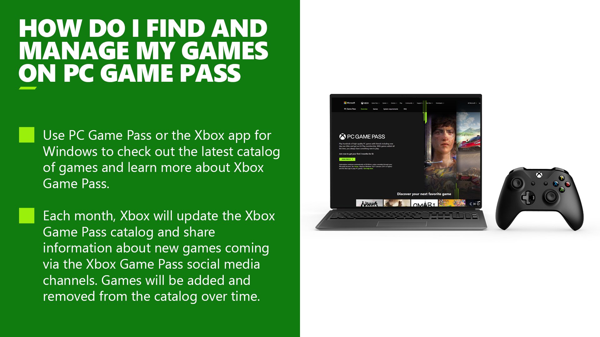 Xbox Support on X: Game Pass + Windows = PC Game pass. Here's how to find  and manage games:   / X
