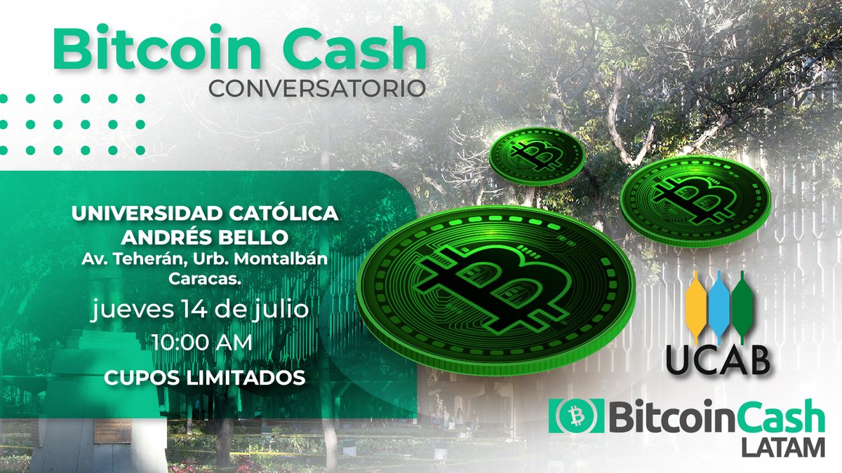 Nuevo Conversatorio de #BitcoinCash en #Caracas

¡Aprende cómo usar #bch en línea!

Universidad Católica Andrés Bello

Jueves 14 de Julio 10:00 am

Evento gratuito⭐

 ¡Construye tu prosperidad con Bitcoin Cash!

meetup.com/es/bchvenezuel…