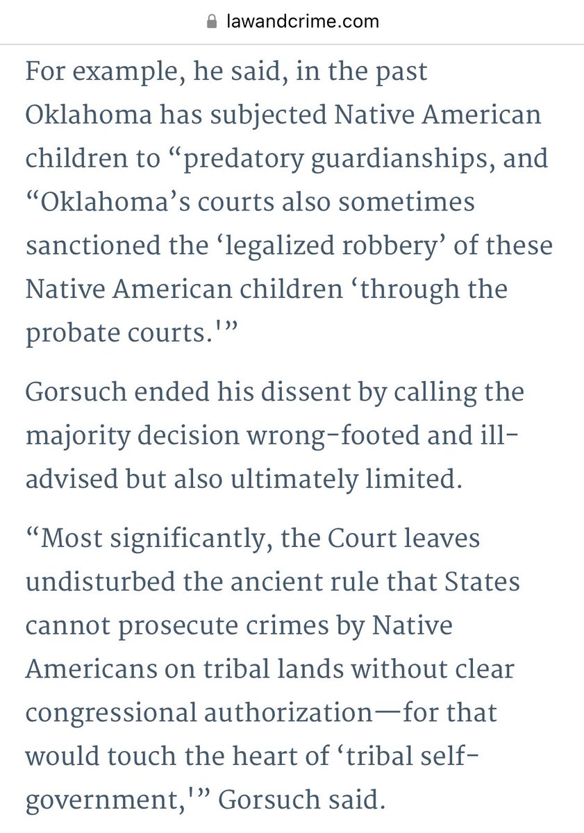 DillonChavez's tweet photo. @stacyleeds @neazNativeDems Justice Gorsuch *hints* at a course of action that maybe Native Nations and Congress ought to pursue:
🧐📖 https://t.co/oaTrl32Bcl