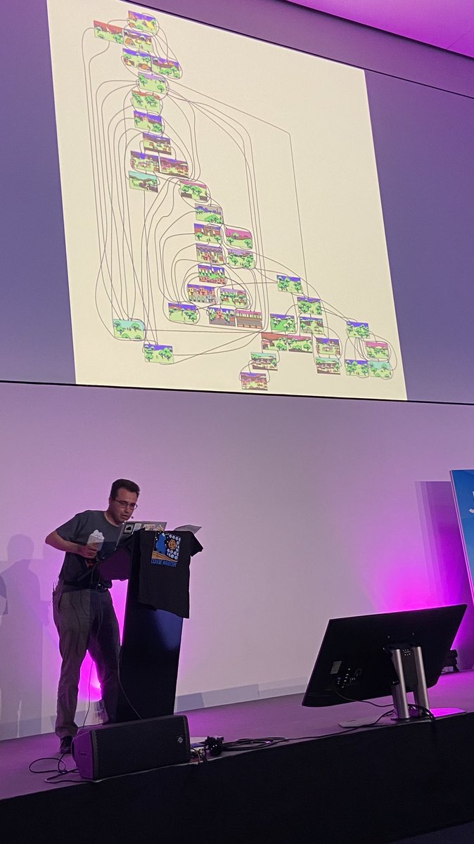 Florian Haftmann erzählt auf der Geek Night vom Commodore 64, und dem Layout des Spiels „Asterix und der magische Kessel“ #CloudLand2022