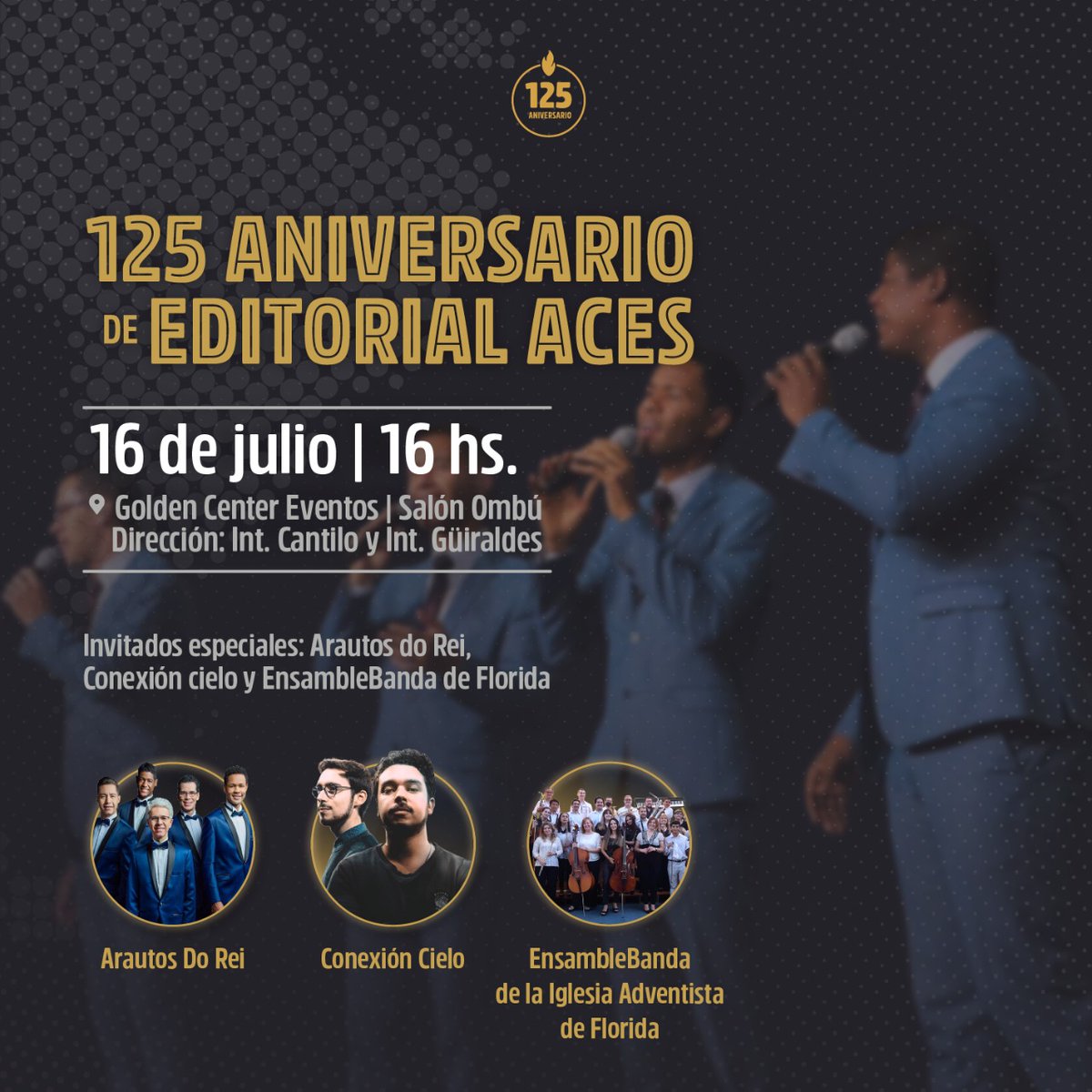¡Celebremos los 125º aniversario de la ACES!
Te invitamos a disfrutar de un programa de gratitud con música 🎼, entrevistas 🎤 y regalos para todos los asistentes 🎁.  ¡Te esperamos 😁!

🗓️ *Sábado 16 de julio* a las 16 hs.
📍 *¿Cómo llegar? bit.ly/3bzD3Cr 🗺️