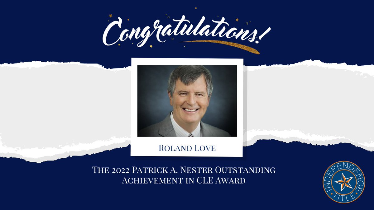 Join us in celebrating Roland Love, the recipient of the Patrick A. Nester Outstanding Achievement in CLE Award from the Texas Bar College. Congratulations, Roland, for this great honor!🎉🥳🍾
tinyurl.com/5yp2crmm