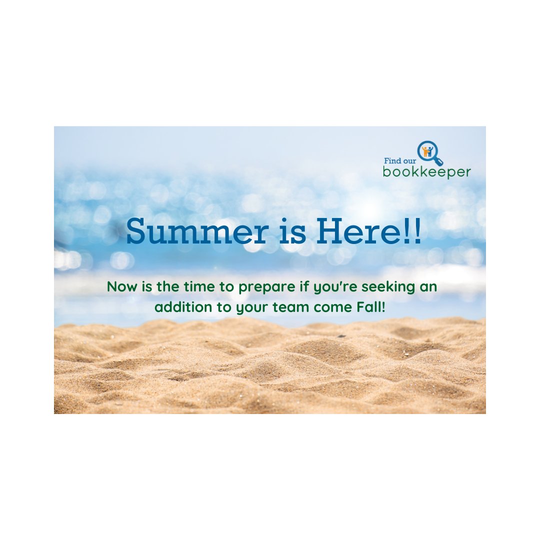Relax but also start thinking about that new hire you'll need when you get back to business in September to avoid frantic or panic hiring. Reach out &amp; see how we can help you connect to the right bookkeeper or ensure your candidates are truly qualified. tinyurl.com/fobnewbiz