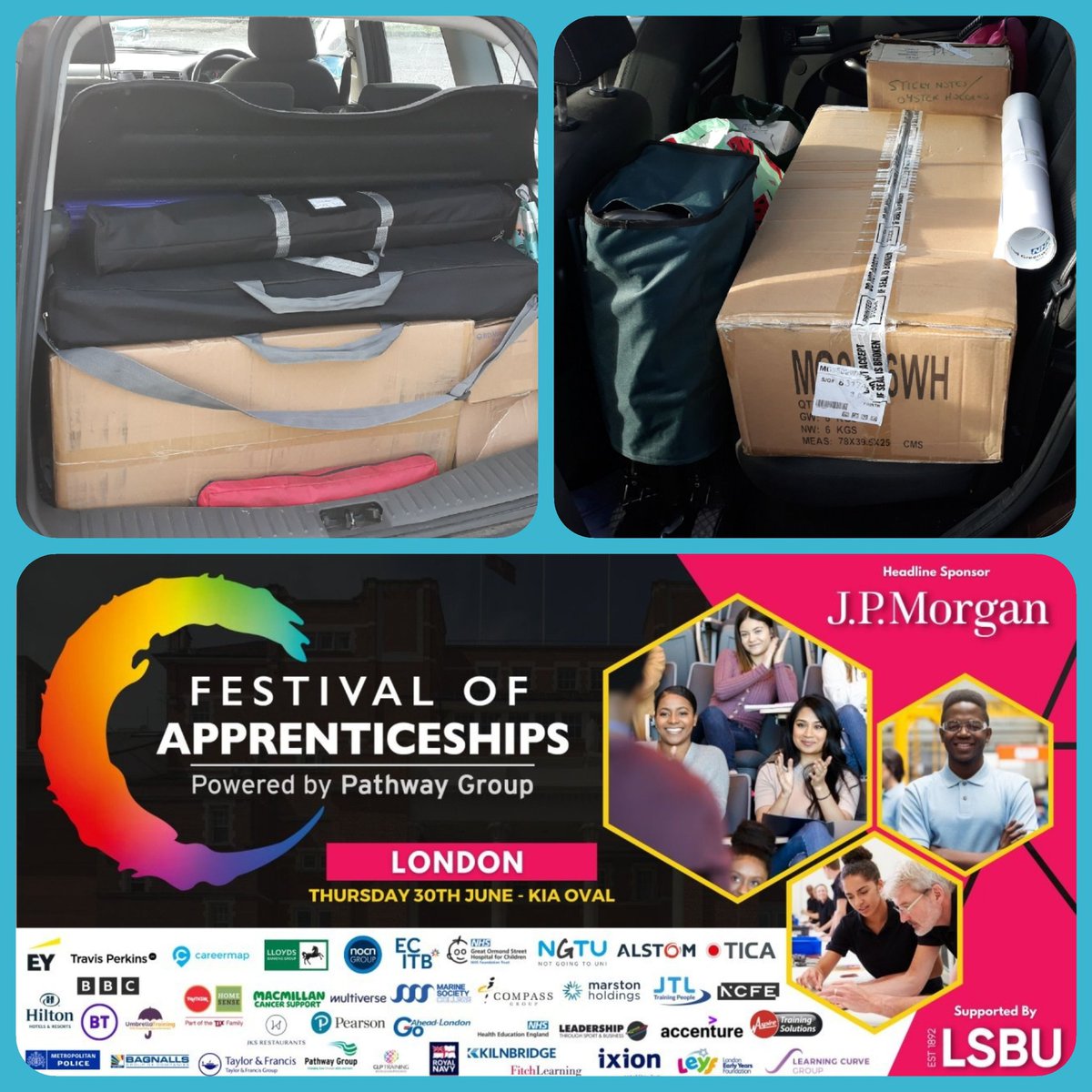 LGT_NAs's tweet photo. Car loaded and ready for #FestivalOfApprenticeships tomorrow.
The @LG_NHS NA Team are excited to tell you all about our #ApprenticeNursingAssociate role and to premiere our new water bottles.
#FOA2022
#ApprenticeNursingAssociates
#WeNursingAssociates
#BannerOnTour
#BlazeATrail
VC https://t.co/WOt5E4xILB
