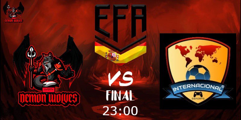 🚨📢 HOY ES EL DÍA LOBOS 📢🚨 

Nos enfrentamos frente @InternacionalEA para disputar la final de la copa #FINALCOPAEFASPAIN @efaPSNspain 

Un placer tener a <a href="/Mati_Bernstein/">Mati Bernstein 🎤</a> para narrar este partido 🙌🏼

Mucha suerte @InternacionalEA  🤝🏼

A POR TODAS LOBOS !👹🐺

#demonwolves