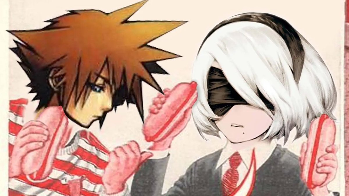 Kotaku's tweet photo. Nier: Automata’s native Nintendo Switch port has Kingdom Hearts fans fuming: https://t.co/BQ3AqpBvqt https://t.co/hPiVd1Zvst