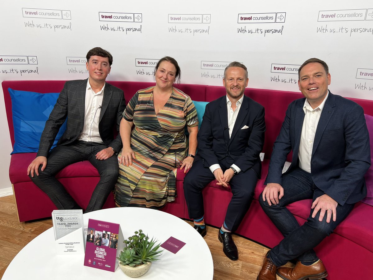 DanielPearce's tweet image. A real buzz today at #BTShowEu - enjoyed discussing ways to tackle the talent crisis in business travel on Travel Counsellors TV with @ClaireSteinerUK @Matt_Harding_ and @TCworldwide’s George Ogden