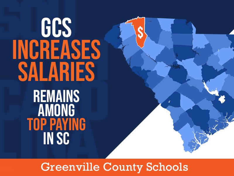 gcschools's tweet photo. Due to a $10M increase in revenue from the state budget, the GCS Board of Trustees approved an amendment to the FY 23 budget, increasing teacher and other staff salaries in order to remain a top-paying school district in South Carolina https://t.co/coDsWEC7hV https://t.co/HCeGkPkfnN