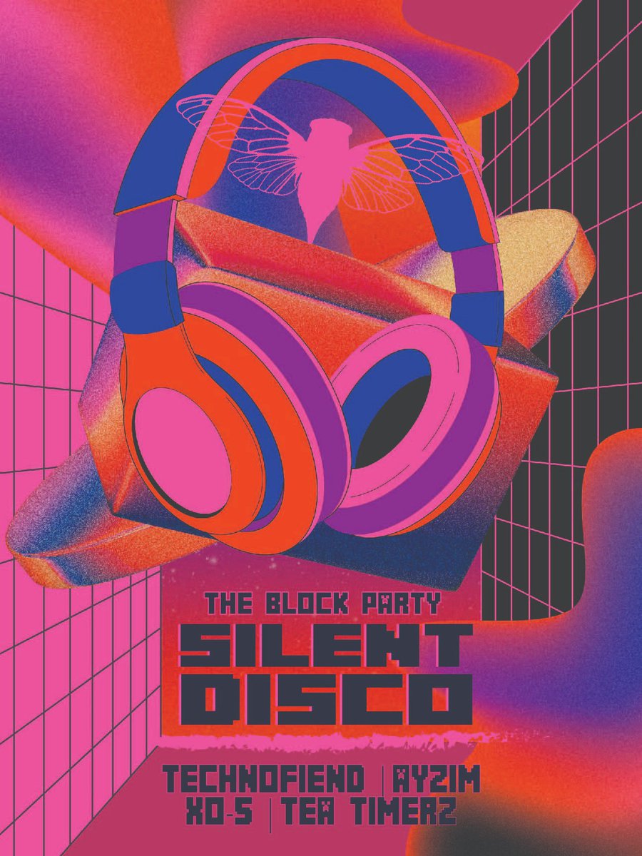 we are so excited for the #silentdisco on July 8th featuring TechnoFiend, XO-5, Ayzim, &amp; The Tea Timerz