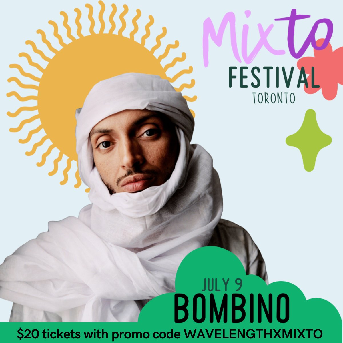 TORONTO! See you on July 9th at @mixtofestival with @wavelengthMusicSeries and @smallworldmusic. For a limited time only, use the promo code WAVELENGTHMIXTO for $5 off your tickets! More info: bit.ly/WAVELENGTHXMIX…