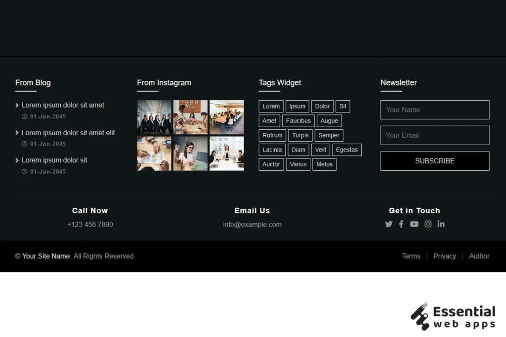 essentialwa's tweet image. 🔗buff.ly/3A8F8PI
💥Blog Footer Template
💥how to make footer in bootstrap 5
#Wordpress #Elementortutorial #BootstrapCollection #javascript #ReactJS #UI #Bloggers #blogpost #responsivewebsite #CSS #csstricks #FrontEnd #webdesign #CodeNewbies #templates @essentialwa