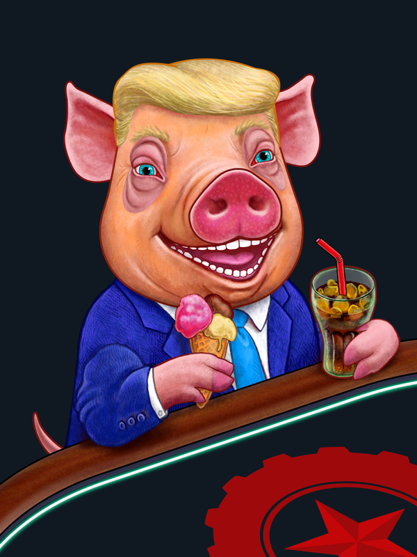 DegenerateFarm's tweet photo. Aces were just hit by Pig #688, a plaque wielding Donald Oinkler. This #ChainlinkVRF generated upgrade can be viewed on #OpenSea at: https://t.co/0NMMF2ybWs

 #Polygon #Chainlink #Alchemy https://t.co/qV5eYiGUvR