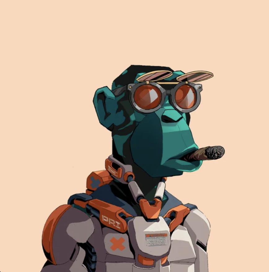 FeedBlog's tweet photo. My guy looks like he just arrived on mars and lit one up to take in the scenery...

New @Primatesnft welcome home buddy #JNGL https://t.co/EQczZBgDZU