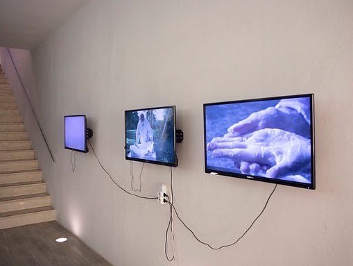Screening a number of films in Foto Forum. A pleasure to see these films working toegther side by side. Showing the film ‘Bron Folding’ and ‘Matter at Hand’ both funded by Wellcome trust. Also showing ‘Worlding’ a Still/Moving film commissioned by Take apart and National lottery