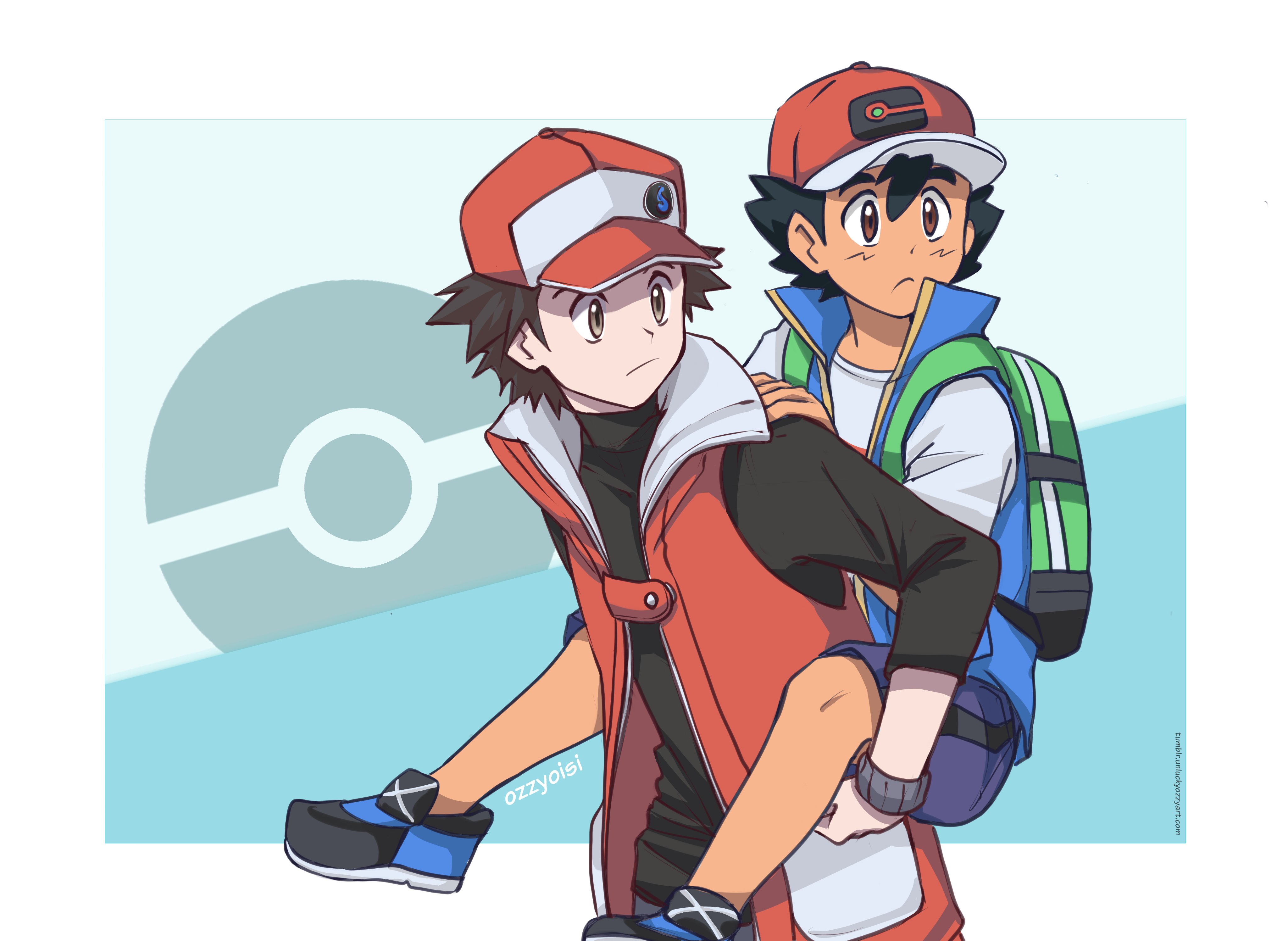 is here on Twitter: ""What do we have here?" Two champions some Ash and red drawing to celebrate Ash in Pokemon Masters https://t.co/WPleTk07yE" / Twitter