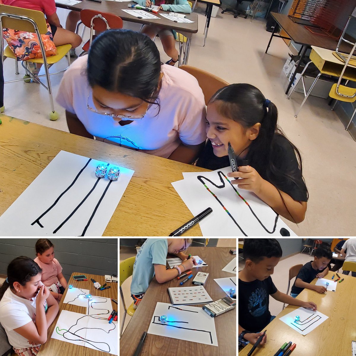ses_cubs's tweet image. Mr. Lanagan did it again with a fun few days spent coding and mapping for some @Ozobot fun! These students did an incredible job learning how to help these tiny robots navigate some creative mazes! #problemsolving #codingrobots #STREAM #STEM #SIScamp #SummerLearning