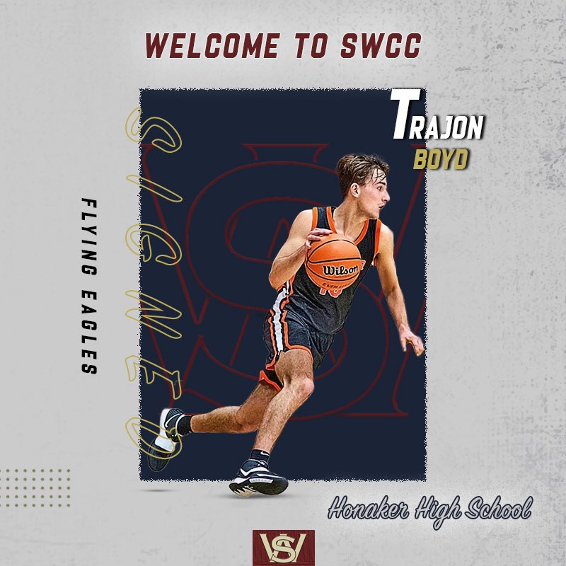 AthleticsSwcc's tweet photo. Staying in southwest VA! Welcome to the Flying Eagles Trajon Boyd!

#FlyingEagles | @Trajon_Boyd https://t.co/aWG41CbOpN