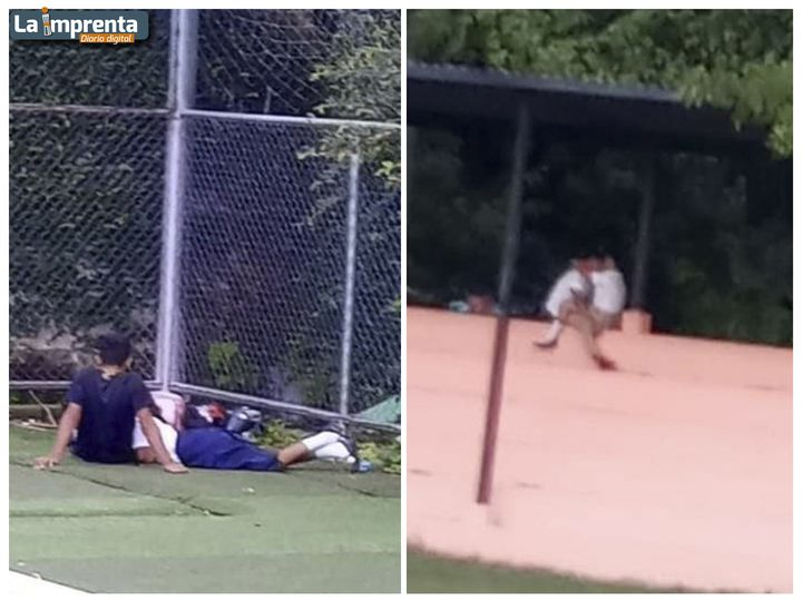 Habitantes de Candelaria en el departamento de Cuscatlán, denuncian actos irresponsables e indecorosos de estudiantes en la cancha de fútbol de dicho municipio, exigen a las autoridades estar atentos a lo que realizan los jóvenes en plena obra pública.