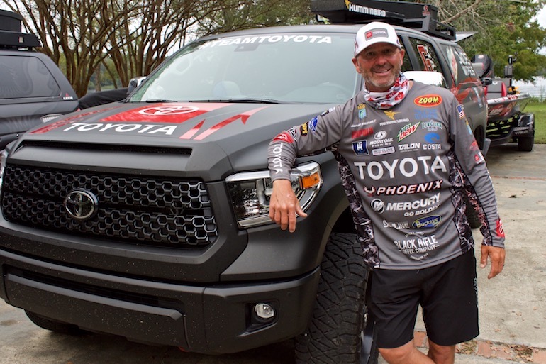 SPORTSMANchnl's tweet photo. We all have a lot of gear, ok, maybe not as much as professional bass angler @GeraldSwindle. See his tricks to organizing his arsenal at https://t.co/9mE1HMdZFH. #BackyardReady is sponsored by @DRPowerEquip. #ProBassFisherman #FishingGear #FishingTackle #ToyotaTrucks https://t.co/F0DhBpiwBp