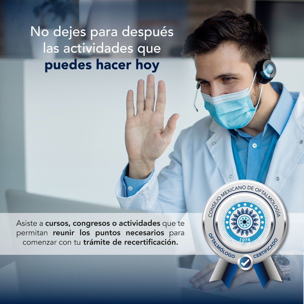 Al acudir a los diferentes cursos avalados por el CMO renuevas tus conocimientos en beneficio de tus pacientes y te mantienes al día, además obtienes puntos para tu recertificación. #SoyOftalmologoCertificado #CursoAvaladoCMO