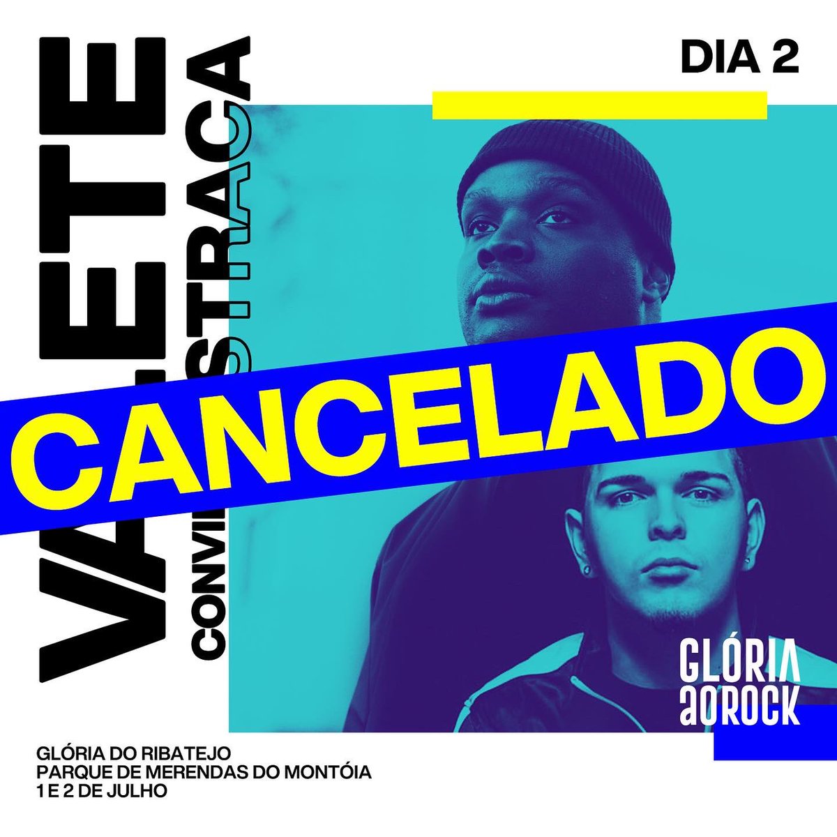 GloriaAoRock's tweet photo. Infelizmente Valete não poderá atuar no Glória ao Rock 2022 devido a ter contraído covid-19. T-Rex é o seu substituto e atua no dia 2 de julho, sábado.

Compra já o teu bilhete. https://t.co/BTda2QgUJk
