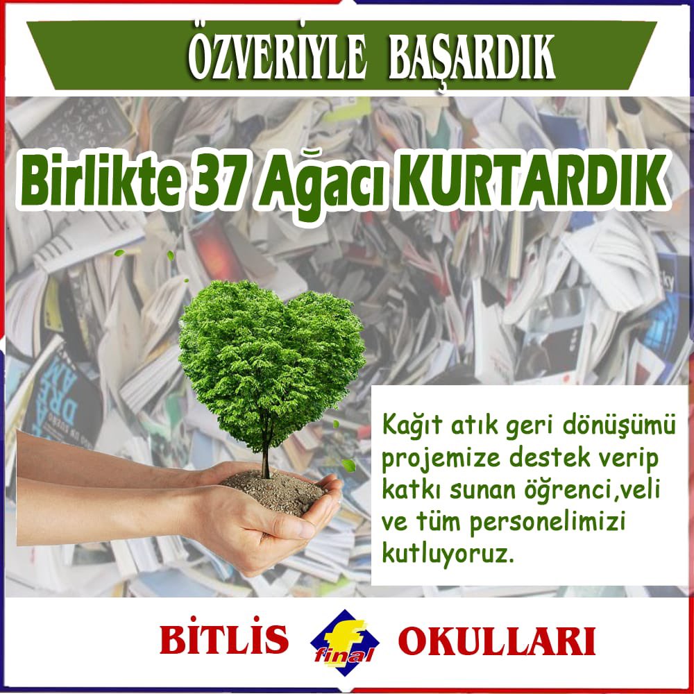BitlisFinal's tweet photo. Sosyal projelerde en önde..
#kağıt #0atık #geridönüşümprojeleri #doğa #ağaç https://t.co/sQR94QscWQ