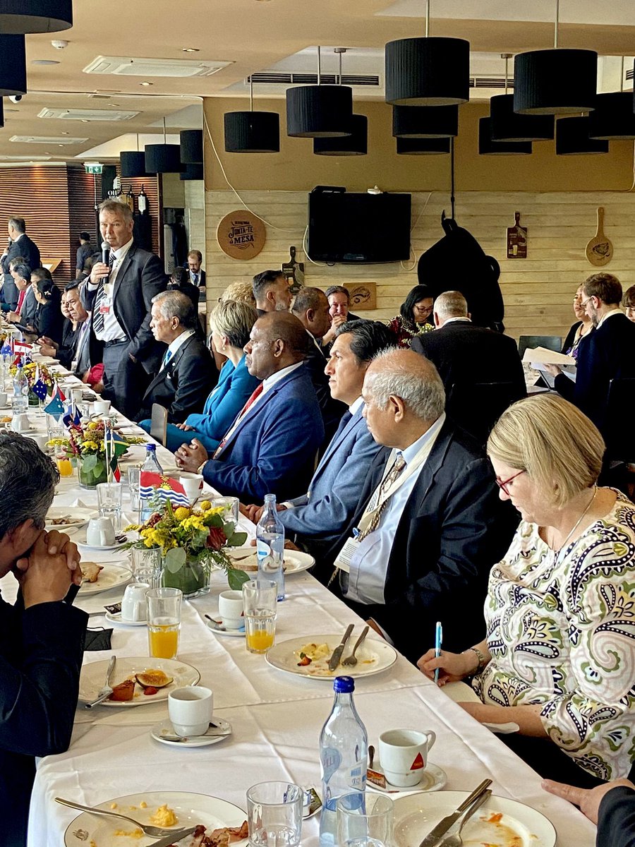 📍 In Lisbon, Portugal, Minister @DavidParkerMP addressed a delegation at the @UN Oceans Conference, sharing observations on the importance of solidarity in our region to address ocean-climate nexus. Thank you @Tanya_Plibersek for bringing our Pacific leaders together. #UNOC2022