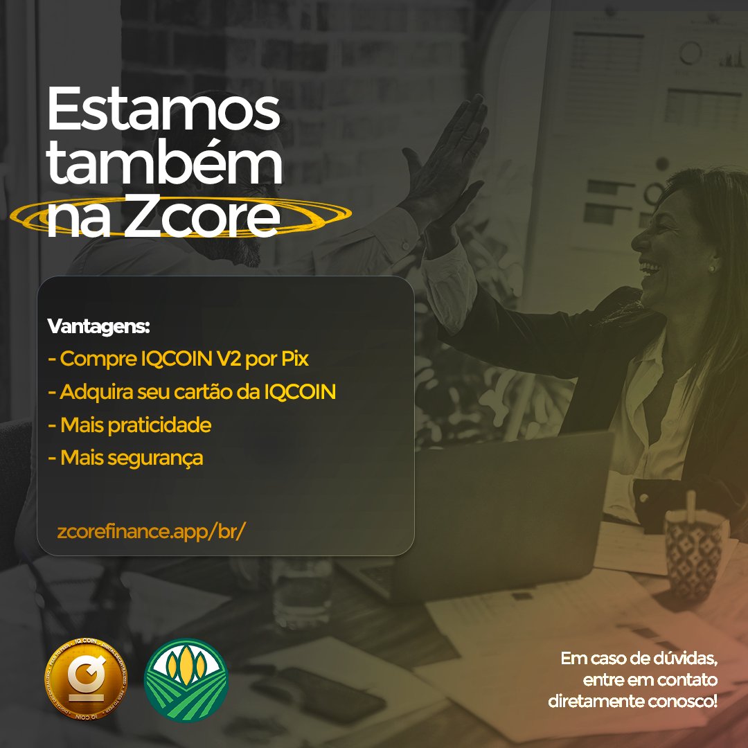 IQCOINTOKEN's tweet photo. Mais uma novidade para facilitar a sua vida! Aproveite a oportunidade para adquirir suas IQCOINs por Pix e ter o nosso cartão pela Zcore. Acesse o site https://t.co/ymWqPWlcUY e faça parte do nosso time! 🤩🤑
.
.
.
.
#iqcoin #zcore #criptomoedas #criptomoeda #finance #finanças https://t.co/ABA3BsHgxy