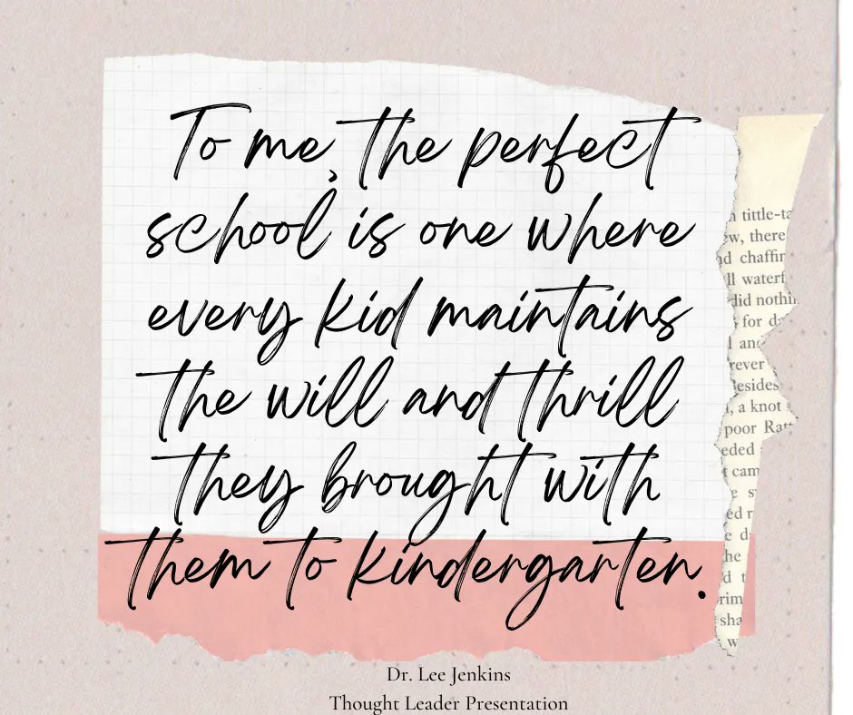 What a dream 😍 Could you imagine a high school where the students came to school with the same enthusiasm that Kindergartners did? Well, let's set that as our goal. 👌 💯