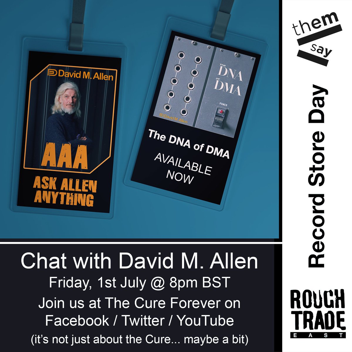TheCureForever_'s tweet image. A Chat with David M Allen 
Friday 1st of July 8pm UK 3pm NYC 12pm LA
Meanwhile, listen to his album "The DNA of DMA".
alterk.lnk.to/DavidMAllen