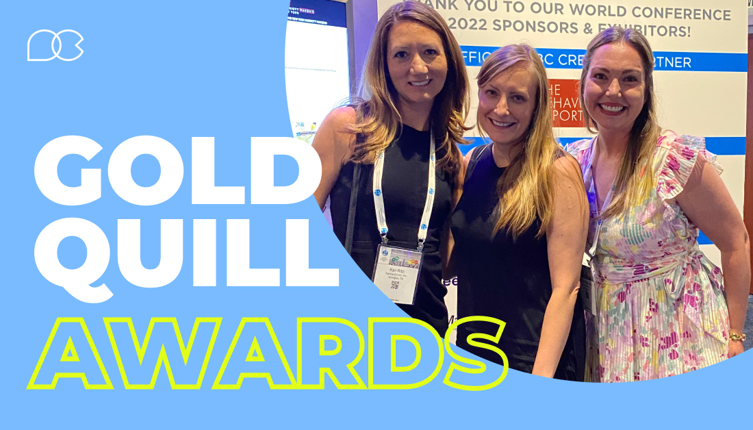 Last night, we accepted the 🏆 2022 IABC Gold Quill Large Agency of the Year award! 🏆 We’re honored to receive this award for the second year in a row! #goldquillawards #IABC #HR #internalcommunication